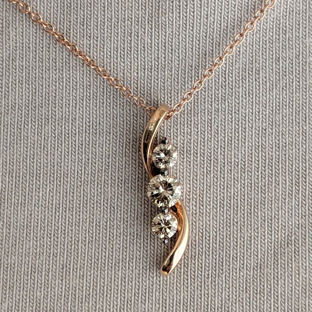 Le Vian Diamond Necklace 1/3 ct 14K Strawberry Rose Gold